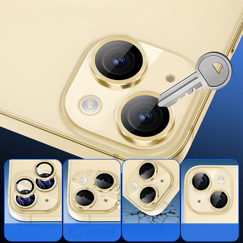 Folie de protectie Lito S+ Camera Glass compatibil cu iPhone 14 / iPhone 14 Plus, Galben