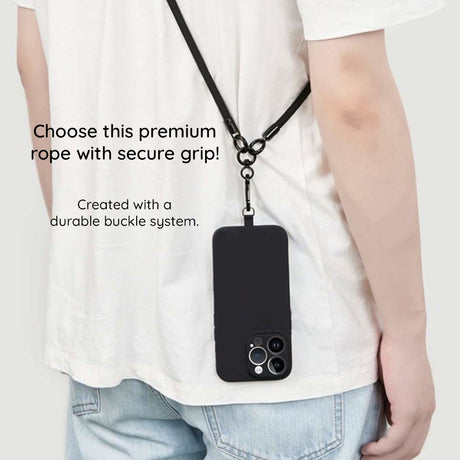 Suport Techsuit Rope Crossbody Strap (RCS1-81), for Phones, Carabiner, Nylon Braided, Durable, Adjustable, Sunset Orange