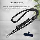 Suport Techsuit Rope Crossbody Strap (RCS1-05), for Phones, Carabiner, Nylon Braided, Durable, Adjustable, Roz Intens
