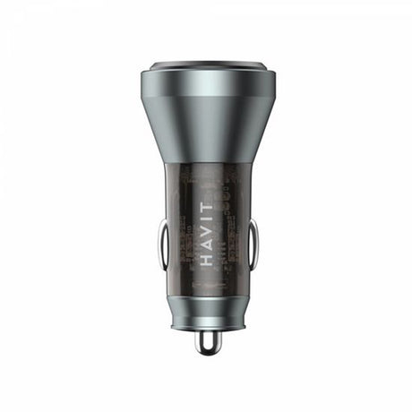 Incarcator Havit Car (CC2017), Type-C, USB, 45W, 3A, Visible Internal Structural Design, Negru / Blue