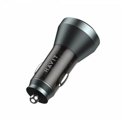 Incarcator Havit Car (CC2017), Type-C, USB, 45W, 3A, Visible Internal Structural Design, Negru / Blue