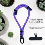 Suport Techsuit Rope Wrist Strap (RWS1-03), for Phones, Carabiner, Nylon Braided, Durable, Adjustable, Universal, Flame Orange