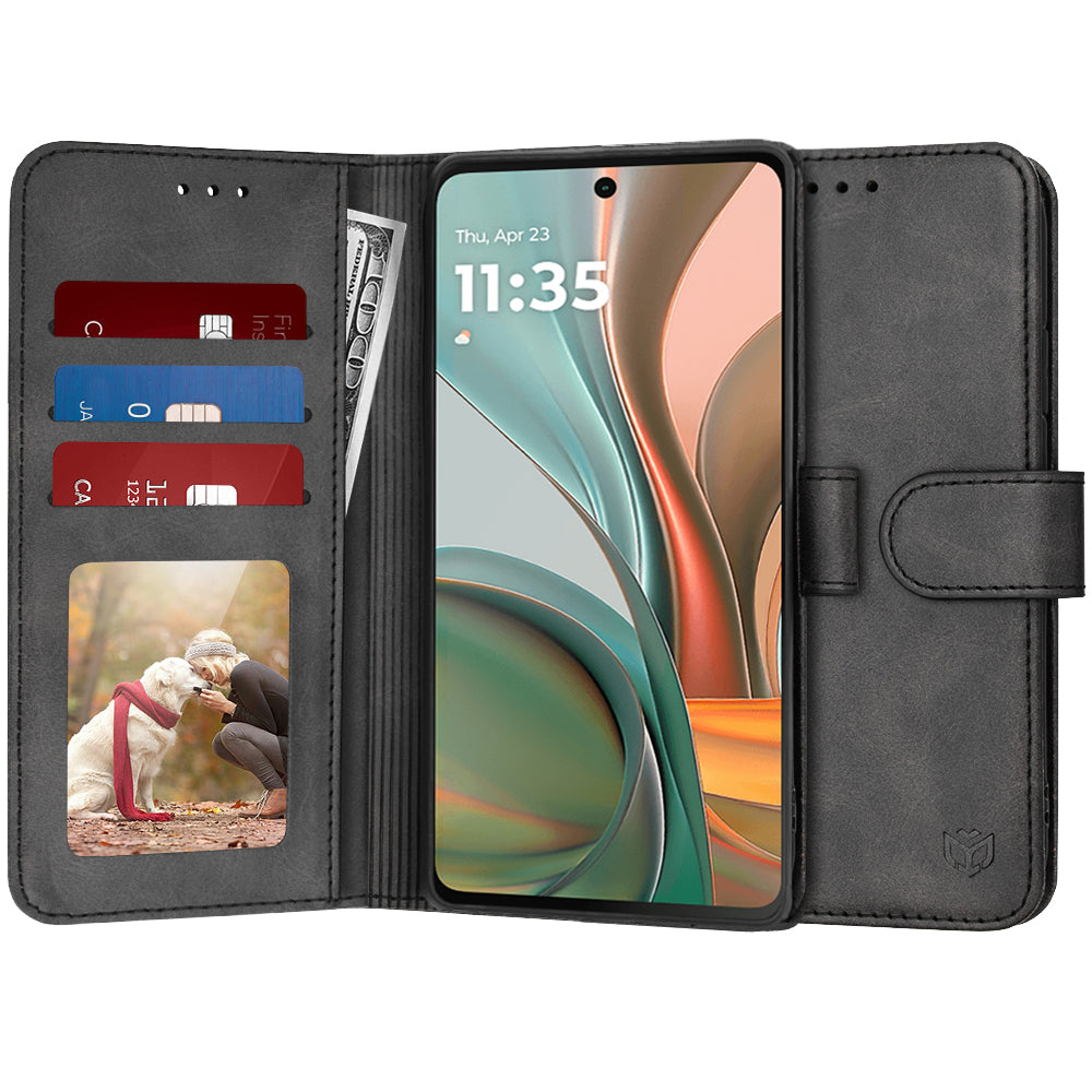 Husa de protectie Techsuit Diary Book compatibil cu Motorola Moto G75, Negru