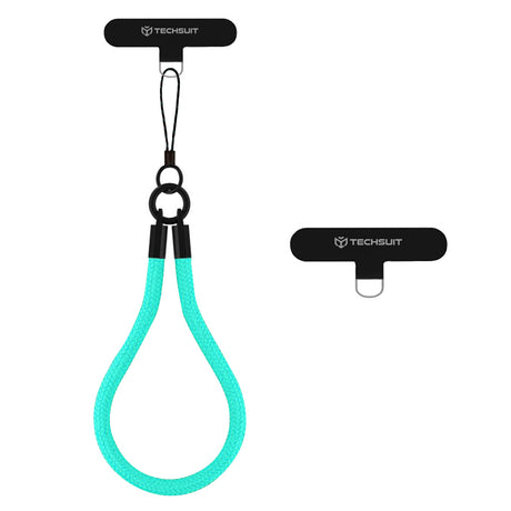 Suport Techsuit Rope Wrist Strap (RWS2-70), for Phones, with Keychain Cord, Nylon Braided, Durable, Universal, Caribbean Sea