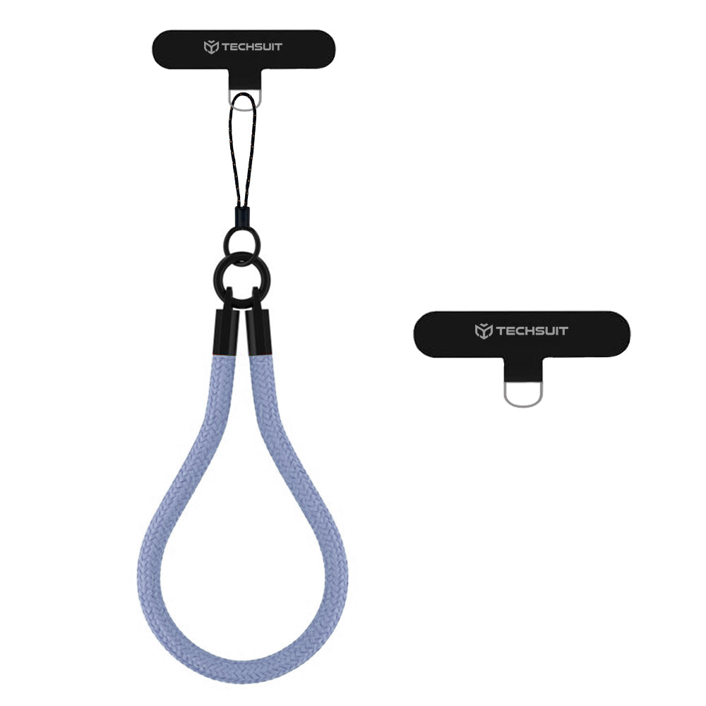 Suport Techsuit Rope Wrist Strap (RWS2-17), for Phones, with Keychain Cord, Nylon Braided, Durable, Universal, Frosted Sky