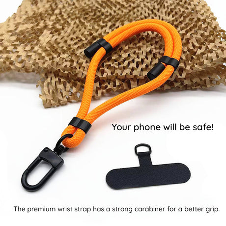 Suport Techsuit Rope Wrist Strap (RWS1-26-34), for Phones, Carabiner, Nylon Braided, Durable, Adjustable, Universal, Cosmic Violet
