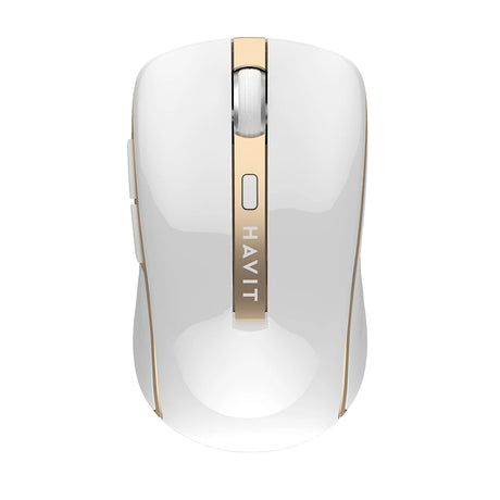Tastatura/Mouse Havit Wireless Mouse (MS951GT), 2.4GHz, 1000/1200/1600 DPI, AA Battery, Alb / Golden