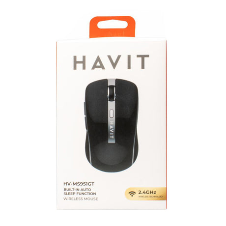 Tastatura/Mouse Havit Wireless Mouse (MS951GT), 2.4GHz, 1000/1200/1600 DPI, AA Battery, Alb / Golden