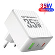 Incarcator Techsuit Premium Tiny Series (CHPD173), GaN, USB, Type-C, Fast Charge, PD35W, Alb
