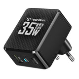 Incarcator Techsuit Premium Tiny Series (CHPD173), GaN, USB, Type-C, Fast Charge, PD35W, Negru