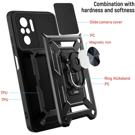 Husa de protectie Techsuit CamShield Series compatibil cu Xiaomi Redmi Note 10 4G / Note 10S / Poco M5s, Negru