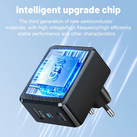 Incarcator Techsuit Premium Tiny Series (CHPD173), GaN, USB, Type-C, Fast Charge, PD35W, Alb