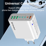 Incarcator Techsuit (CHPD224), 4 x USB, 4 X Type-C, Fast Charging, 65W, Alb