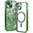 Husa de protectie Techsuit Luxury Glitter MagSafe compatibil cu iPhone 15 Plus, Deep Green