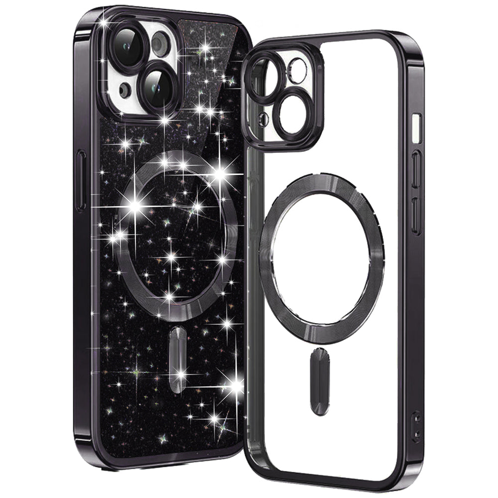 TechSuit Husa de protectie Techsuit Luxury Glitter MagSafe compatibil cu iPhone 15 Plus, Negru