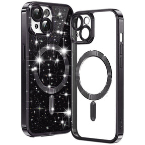 TechSuit Husa de protectie Techsuit Luxury Glitter MagSafe compatibil cu iPhone 15 Plus, Negru