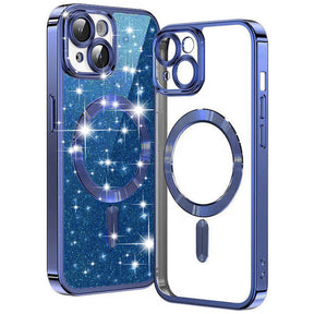 TechSuit Husa de protectie Techsuit Luxury Glitter MagSafe compatibil cu iPhone 14 Plus, Albastru Inchis