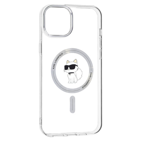 Husa de protectie Karl Lagerfeld IML MagSafe (KLHMP15MHFCCNOT) compatibil cu iPhone 15 Plus, Transparent Choupette