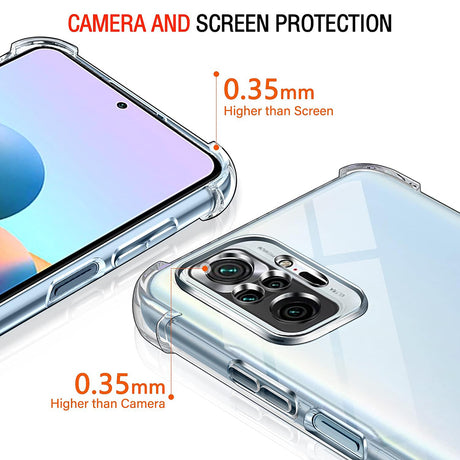 Husa de protectie Techsuit Shockproof Clear Silicone compatibil cu Xiaomi Redmi Note 10 4G / Note 10S / Poco M5s, Transparent