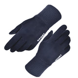 Techsuit Touchscreen Gloves Suede (ST0009), PU Leather, Plush Interior, Albastru