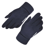 Techsuit Touchscreen Gloves Suede (ST0009), PU Leather, Plush Interior, Albastru