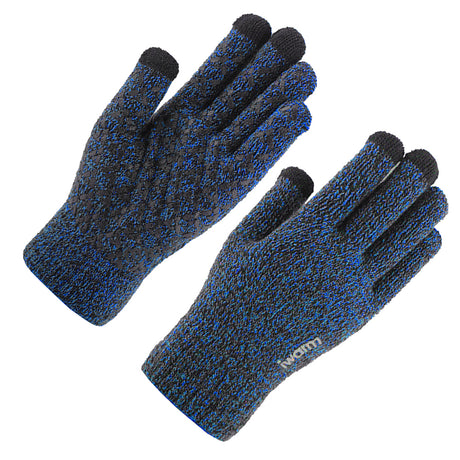 iWarm Touchscreen Gloves (ST0018), Premium Wool, with Non-slip Details, Size 23cm, Albastru