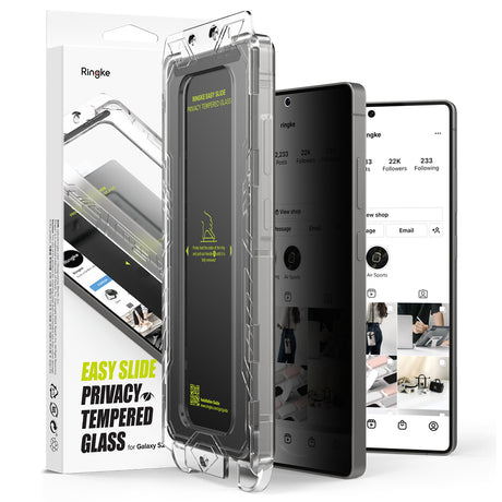 Folie de protecție Ringke Easy Slide Privacy Tempered Glass pentru Samsung Galaxy S25 Ultra, neagră