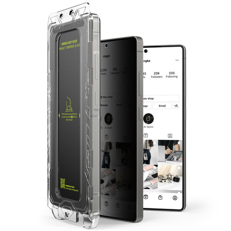 Folie de protecție Ringke Easy Slide Privacy Tempered Glass pentru Samsung Galaxy S25 Ultra, neagră