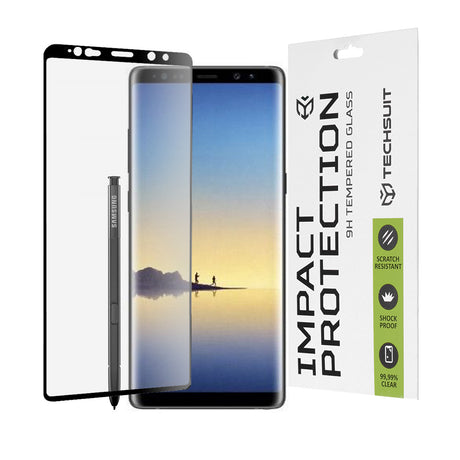 Folie de protectie Techsuit 111D Full Cover / Full Glue Glass / 3D Curved Screen compatibil cu Samsung Galaxy Note 8, Negru