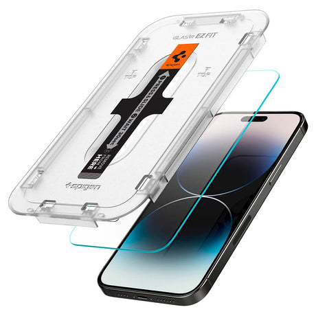 Folie sticlă Spigen Glas.tR EZ-FIT pentru iPhone 14 Pro Max, transparentă