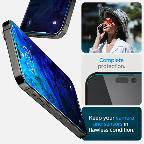 Folie sticlă Spigen Glas.tR EZ-FIT pentru iPhone 14 Pro Max, transparentă