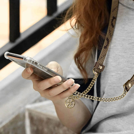 Snur Guess 4G Chain CBDY (GUOUC4MG4EW), Eco-piele, Metal, Maro