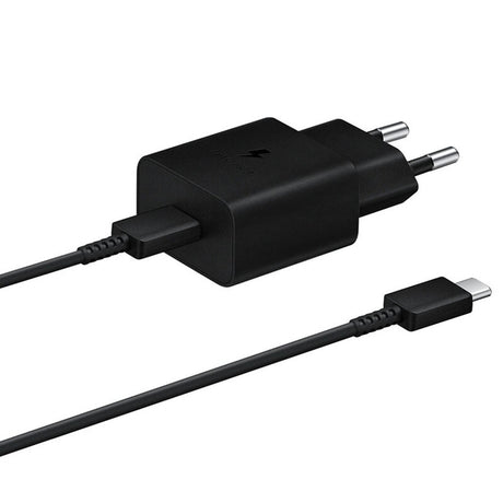 Incarcator Samsung Original (EP-T1510XBEGEU), Type-C Cable Included, Type-C Fast Charging 15W,, Negru (Blister Packing)
