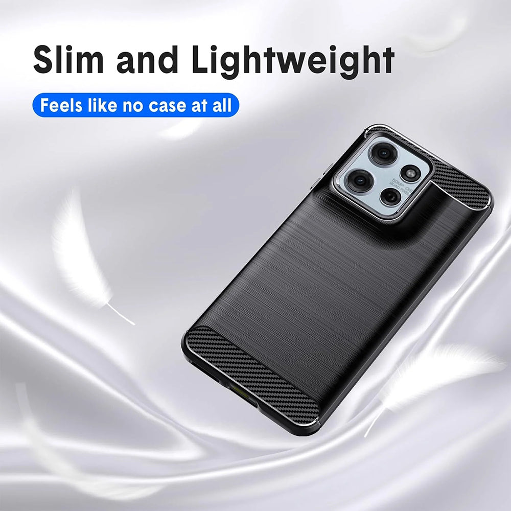 Husa de protectie Techsuit Carbon Silicone compatibil cu Motorola Moto G15 / G15 Power / G17 / G17 Power, Negru