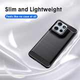 Husa de protectie Techsuit Carbon Silicone compatibil cu Motorola Moto G15 / G15 Power / G17 / G17 Power, Negru