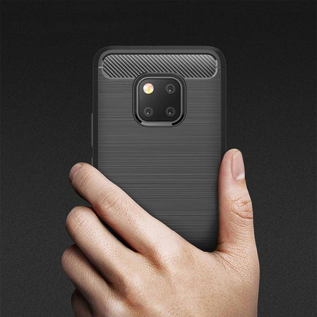 Husa de protectie Techsuit Carbon Silicone compatibil cu Huawei Mate 20 Pro, Negru