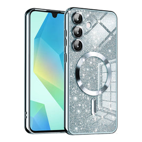 Husa de protectie Techsuit Luxury Glitter MagSafe compatibil cu Samsung Galaxy A16 4G / A16 5G, Albastru Deschis