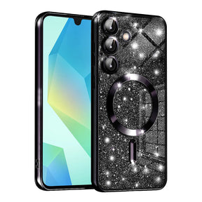 Husa de protectie Techsuit Luxury Glitter MagSafe compatibil cu Samsung Galaxy A16 4G / A16 5G, Negru