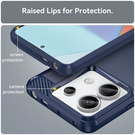 Husa de protectie Techsuit Carbon Silicone compatibil cu Xiaomi Redmi Note 14 4G (Regional), Albastru