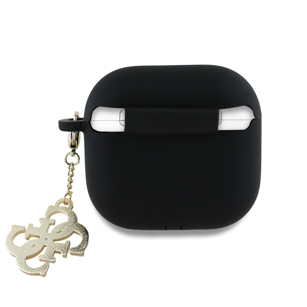 Casti Guess Silicone W/4G Charm (GUA4LECG4K), Apple AirPods 4, Negru