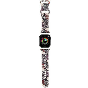 Curea smartwatch Hello Kitty Strap Silicone Tags Graffiti (HKAWMSDGPTE) compatibil cu Apple Watch 1/2/3/4/5/6/7/8/9/10/SE/SE 2 (38/40/41/42mm), Bej