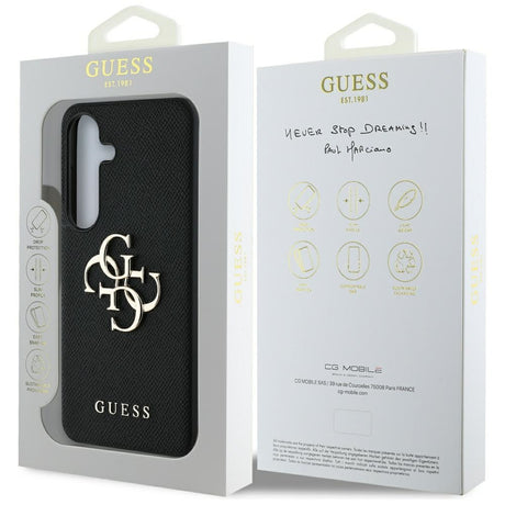 Husa de protectie Guess Hardcase 4G Grained Big and Classic Logo (GUHCS25SPGT4MBK) compatibil cu Samsung Galaxy S25, Negru
