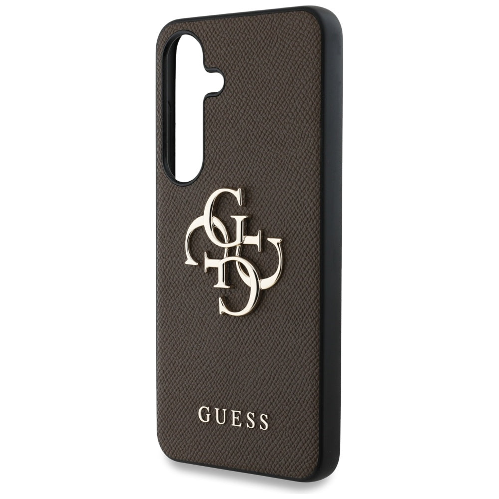 Husa de protectie Guess Hardcase 4G Grained Big and Classic Logo (GUHCS25SPGT4MBW) compatibil cu Samsung Galaxy S25, Maro