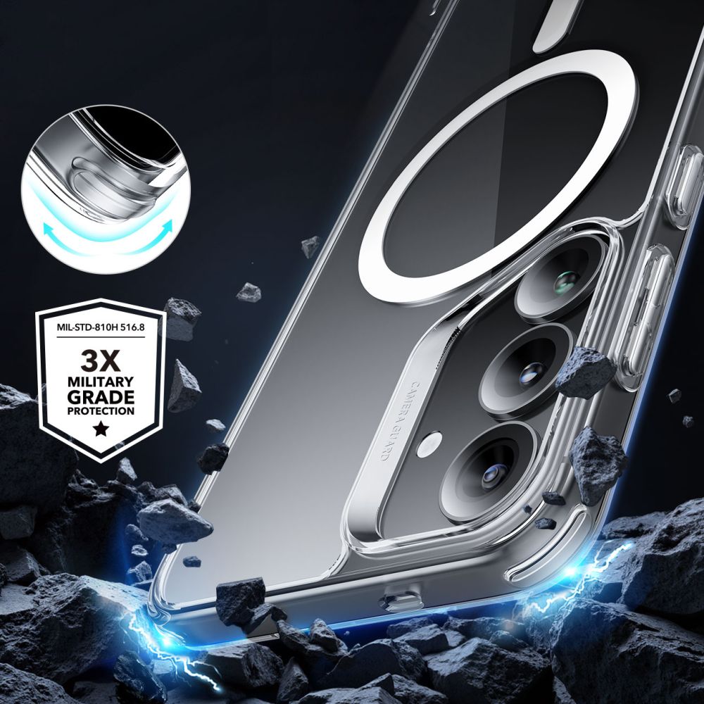 Husa de protectie ESR Classic Hybrid HaloLock compatibil cu Samsung Galaxy S25 Plus, Transparent