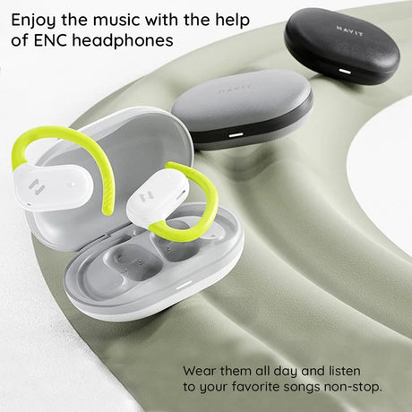 Casti Havit (OWS915), with Microphone, Bluetooth 5.4, TWS, ENC, IPX5, USB-C, 1000mAh, Havit Life App, Alb