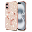 Husa de protectie Techsuit Luxury Glitter MagSafe compatibil cu iPhone 16 Plus, Roz Auriu