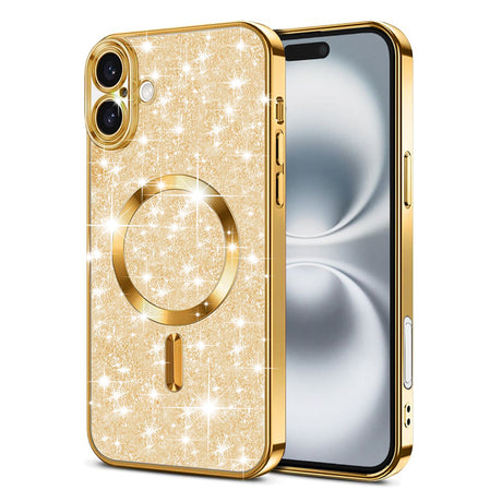 Husa de protectie Techsuit Luxury Glitter MagSafe compatibil cu iPhone 16 Plus, Auriu