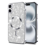Husa de protectie Techsuit Luxury Glitter MagSafe compatibil cu iPhone 16 Plus, Argintiu