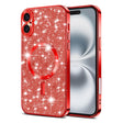 Husa de protectie Techsuit Luxury Glitter MagSafe compatibil cu iPhone 16 Plus, Rosu