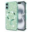 Husa de protectie Techsuit Luxury Glitter MagSafe compatibil cu iPhone 16, Verde Deschis